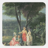 公園の散歩 スクエアシール (正面)