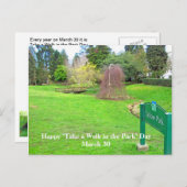 公園の日はがきに散歩 ポストカード (正面/裏面)