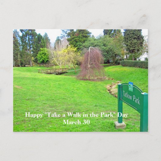 公園の日はがきに散歩 ポストカード (正面)