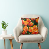 公園の明るいオレンジ色のチューリップ クッション (椅子)