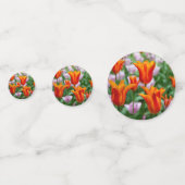 公園の明るいオレンジ色のチューリップ コンフェッティ (正面)