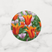 公園の明るいオレンジ色のチューリップ コンフェッティ (スモール正面)