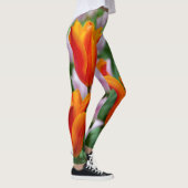 公園の明るいオレンジ色のチューリップ レギンス (右)