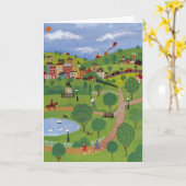 公園の景色のカスタマイズ可能なカード カード (黄色い花)