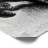 公園の犬の白黒AIアートポスター ポスター (角)