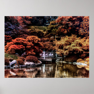 公園の秋の秋の景色の写真 ポスター