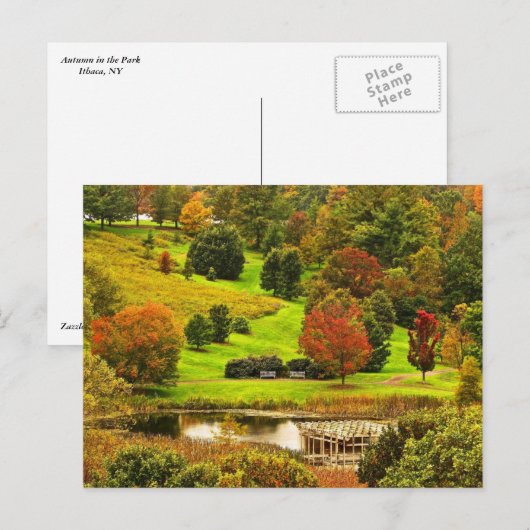 公園の秋 ポストカード (正面/裏面)