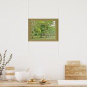 公園の窓から見える木々 ポスター (キッチン)