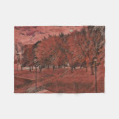公園の紅葉 フリースブランケット (正面(横))