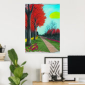 公園の素敵な一日 | AIアートポスター ポスター (ホームオフィス)