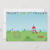 公園の誕生会のスライドは屋外の写真を振ります 招待状 (裏面)