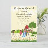 公園の誕生日パーティーでのピクニック 招待状 (スタンド正面)