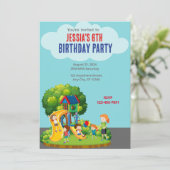 公園の誕生日パーティー 招待状 (スタンド正面)