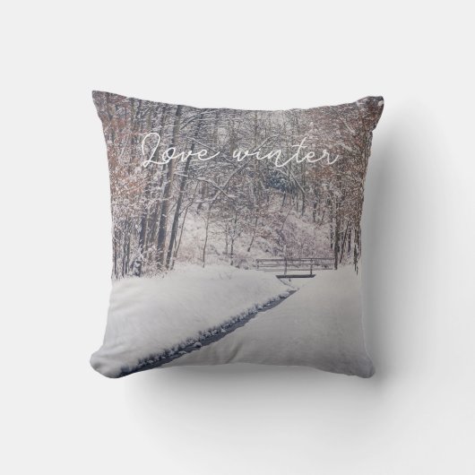 公園の雪 クッション (正面)