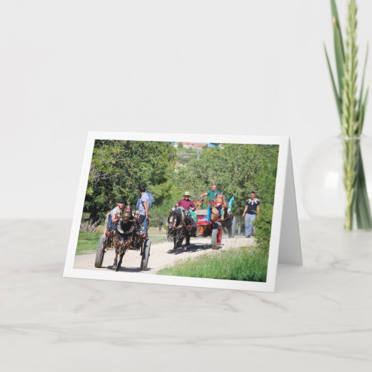公園の馬車 カード (正面)