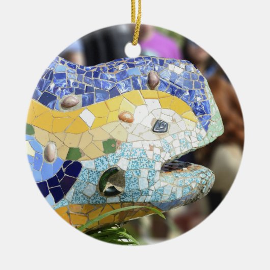 公園のGuellのドラゴンのオーナメント セラミックオーナメント (正面)