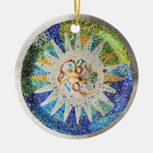 公園のGuellのモザイクオーナメント セラミックオーナメント (正面)