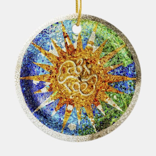 公園のGuellのモザイクオーナメント セラミックオーナメント (正面)