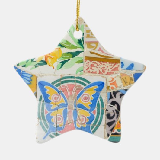 公園のGuellのモザイクオーナメント セラミックオーナメント (正面)