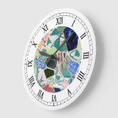 公園のGuellのモザイク柱時計 ラージ壁時計 (傾斜)