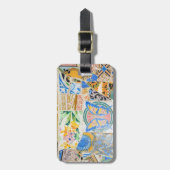 公園のGuellのモザイク荷物のラベル ラゲッジタグ (正面縦)