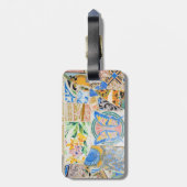 公園のGuellのモザイク荷物のラベル ラゲッジタグ (裏面縦)
