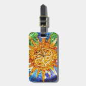 公園のGuellのモザイク荷物のラベル ラゲッジタグ (正面縦)