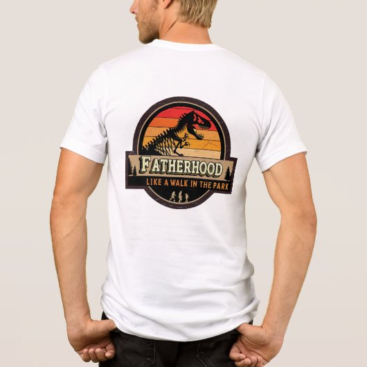 公園のTシャツの散歩のような父親 トライブレンドTシャツ (裏面)