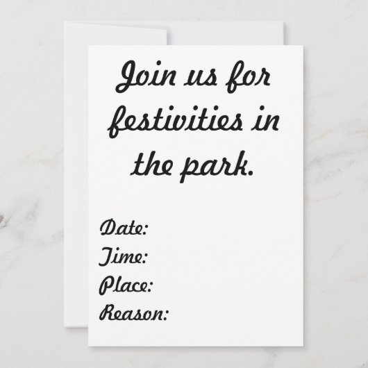 公園への招待 招待状 (裏面)