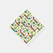 公園を散歩するダックスフント スタンダードカクテルナプキン (角)