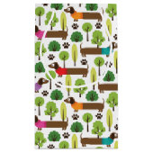 公園を散歩するダックスフント スモールペーパーバッグ (裏面)