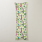 公園を散歩するダックスフント ボディピロー (裏面 (縦))