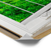 公園を見下ろす白いベイの窓の幻想 ポスター (角)