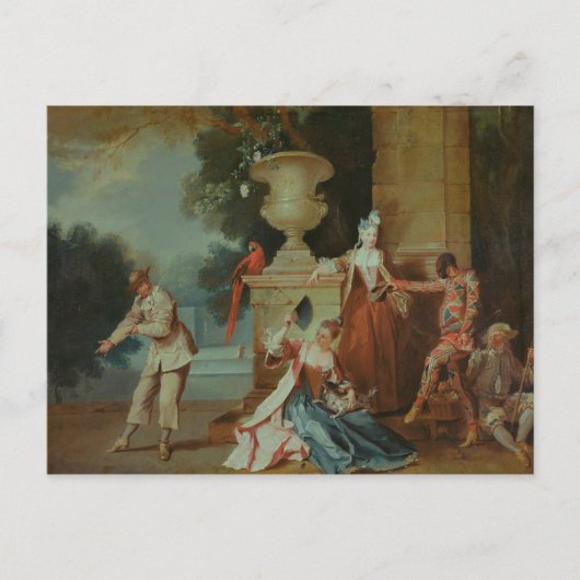 公園イタリアンのコメディアン, c.1725 ポストカード (正面)