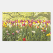 公園カラフルのチューリップ2 長方形シール (正面)