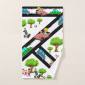 公園キッズドッグツリーカーバスルームのタオルセット バスタオルセット (ハンドタオル)