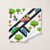 公園キッズドッグツリーカーバスルームのタオルセット バスタオルセット (ウォッシュタオル)