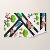 公園キッズドッグツリーカーバスルームのタオルセット バスタオルセット (ハンドタオル)