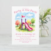 公園パーティーの子供の誕生日招待状 招待状 (スタンド正面)