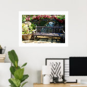 公園ベンチガーデンポスター ポスター (ホームオフィス)