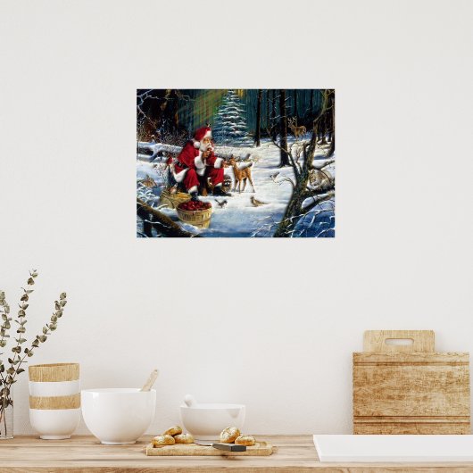 公園伝統的のクリスマスサンタ ポスター (キッチン)