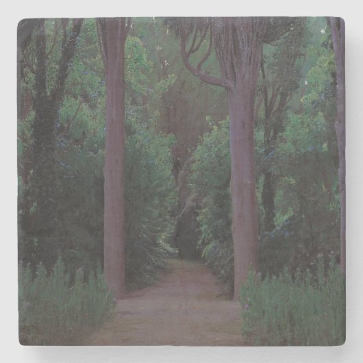 公園内のパス（サンティアゴ・ルシニョル著） ストーンコースター (正面)