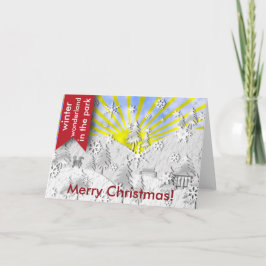 公園内の冬のワンダーランドの挨拶 シーズンカード