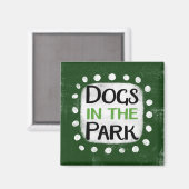 公園冷蔵庫磁石の犬 マグネット (正面/裏面)