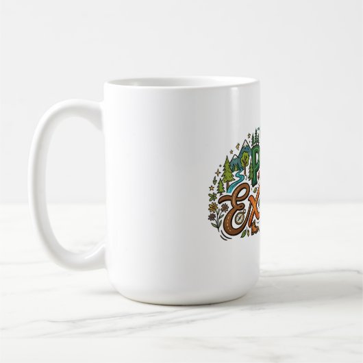 公園探検家 - アドベンチャー自然Tシャツ コーヒーマグカップ (左)