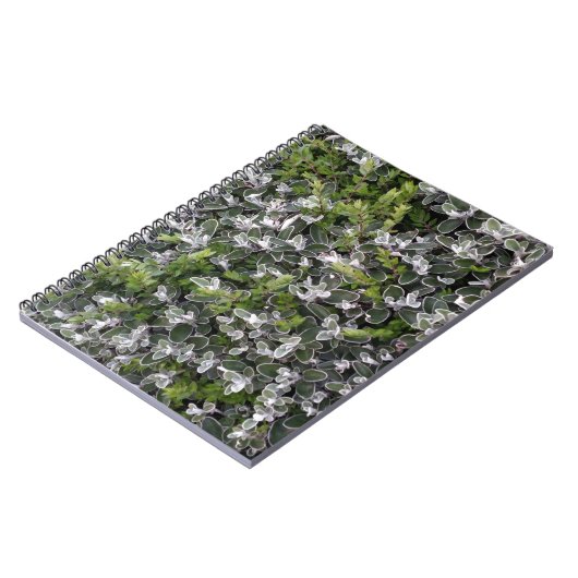 公園葉の自然パターンの茂みの春 ノートブック (左側)