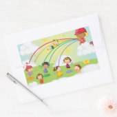 公園遊のステッカーに子供がいる 長方形シール (封筒)