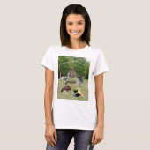 公園2の文字のヨガ動物 Tシャツ (正面フル)