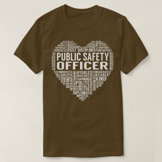 公安担当官ハート Tシャツ (デザイン正面)