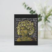 公平かつ包摂に関する強力なアフロ・アート ポストカード (スタンド正面)